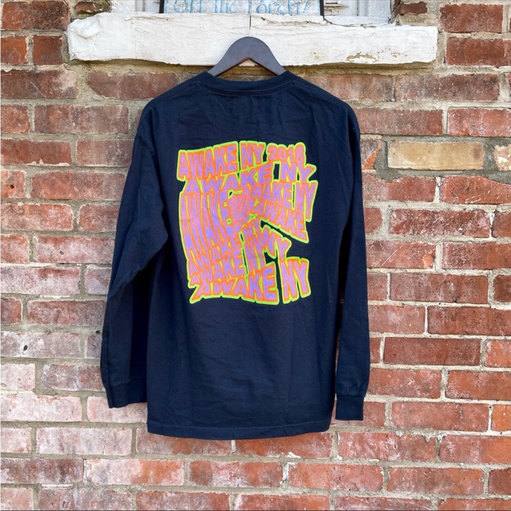 Awake NY Wavey Logo Long Sleeve Shirt